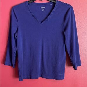 Chico’s Women's Blue V-Neck Top